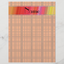 Personalized name orange plaid pattern full color flyer