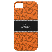 Personalized name orange swirls iPhone 5 cases