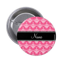 Personalized name pink white damask