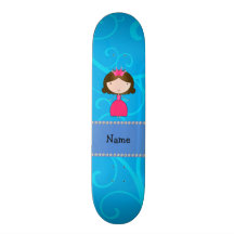 Personalized name princess blue swirls skate deck