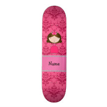 Personalized name princess pink damask custom skate board