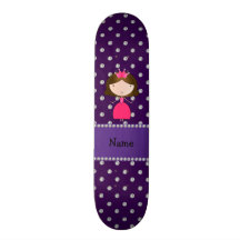 Personalized name princess purple diamonds skate deck