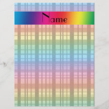 Personalized name rainbow plaid pattern personalized flyer