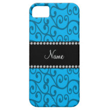 Personalized name sky blue swirls iPhone 5 case