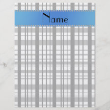 Personalized name white plaid pattern flyer design