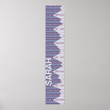 Personalized Purple & Blue Chevron Pattern Poster