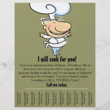 Persönlicher Kochs-/Cateringrißblatt-Flyer
