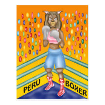 Peru-Boxer, Alpakacharakterentwurf Postkarte