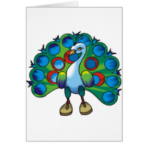 Pfau 2 grußkarte