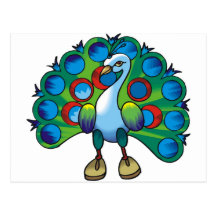 Pfau 2 postkarte