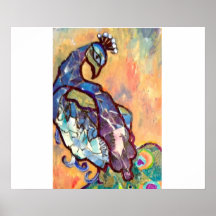 Pfau-Collagen-Kunst-Plakat