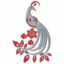 Pfau-Fantasie-Rosa Bestickte Polos