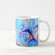 Pfau gemarmorter Becher Tee Haferl