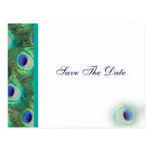 Pfaublau Save the Date Postkarte