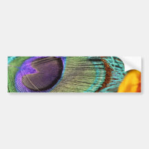 Pfaufeder gegen Blume Autosticker