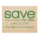 Pfeil-Typografie-Save the Date Postkarte, grün