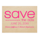 Pfeil-Typografie-Save the Date Postkarte, heißes R