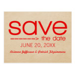Pfeil-Typografie-Save the Date Postkarte, rot