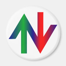 Pfeile Rot Grün arrows red green Kühlschrankmagnet
