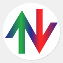 Pfeile Rot Grün arrows red green Runder Sticker