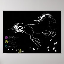 Pferd, das nach rechts (WB) [Plakat, galoppiert]