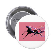 Pferd mit Herz-Schleier Button