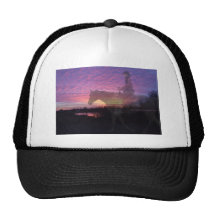 Pferd und Reiter im Sonnenuntergang-Himmel Baseball Caps