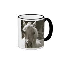 Pferde-Reihen-Kaffeetasse:  Weißes Pferd I