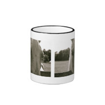 Pferde-Reihen-Kaffeetasse:  Weißes Pferd II