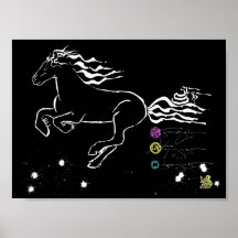 Pferdegaloppieren links (bw) [Plakat]