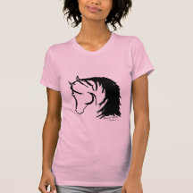 Pferdekopf Siloutte skizziert Tshirt