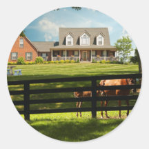 Pferderanch Runder Aufkleber