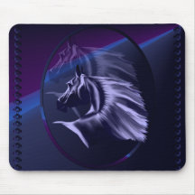 PferdeSilhouette beschattete ovales Mousepad