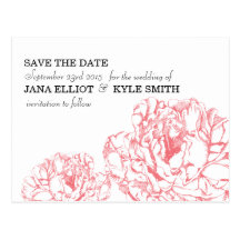 Pfingstrose Save the Date Postkarten