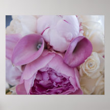 Pfingstrosen und Calla-Lilien auf Leinwand Posterdrucke