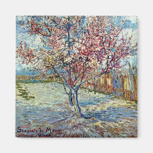 Pfirsich-Baum-schöne Kunst Van Gogh rosa Kühlschrankmagnete