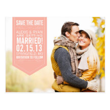 Pfirsich Save the Date Postkarten