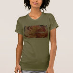Pfirsichfarbenes Rosen-Blumenblatt-T-Shirt