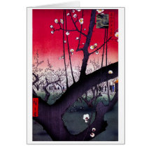 Pflaumen-Anwesen Kameido, Hiroshige Ando Grußkarte