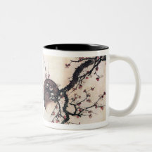 Pflaumen-Blüten und der Mond, Hokusai Tee Tassen