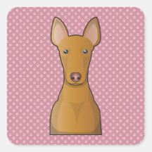 Pharao-Jagdhund-Cartoon Quadratsticker
