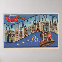 Philadelphia, Pennsylvania - großer Buchstabe Plakat