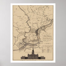 Philadelphia-Plan-Karte - 1777 Plakatdrucke