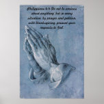 Philippians-4:6, das Handplakat betet