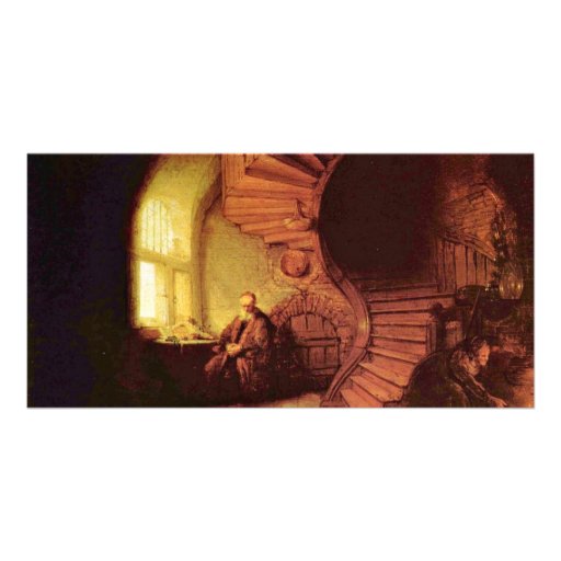 Philosoph in der Meditation. Durch Rembrandt Van R Bildkarte