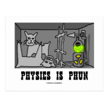 Physik ist Phun (Spaß) (Schrödingers Katze gedacht Postkarte