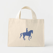 Piaffe Dressage-Pferd und Reiter (blau) Taschen