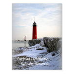 Pierhead Leuchtturm, Kenosha Wisconsin Postkarte