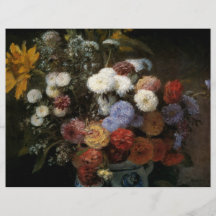 Pierre-Auguste Renoirs Blumen in einem Vase (1869) Flyerdruck