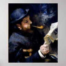 Pierre Renoir - Claude Monet, der eine Zeitung lie Posterdrucke